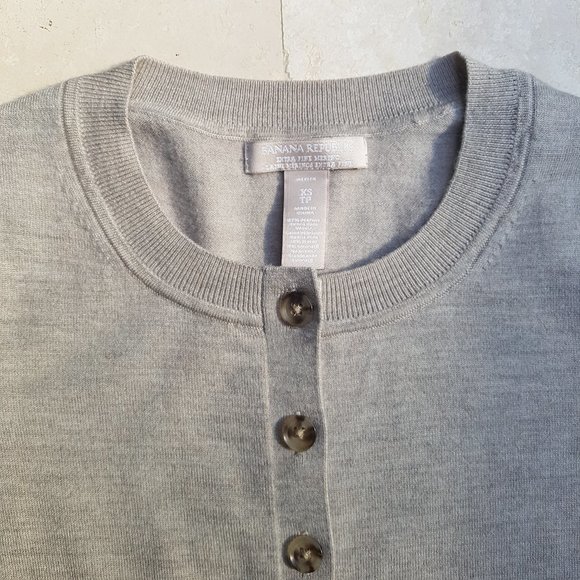 Banana Republic Oatmeal Merino Wool Cardigan - Picture 3 of 10